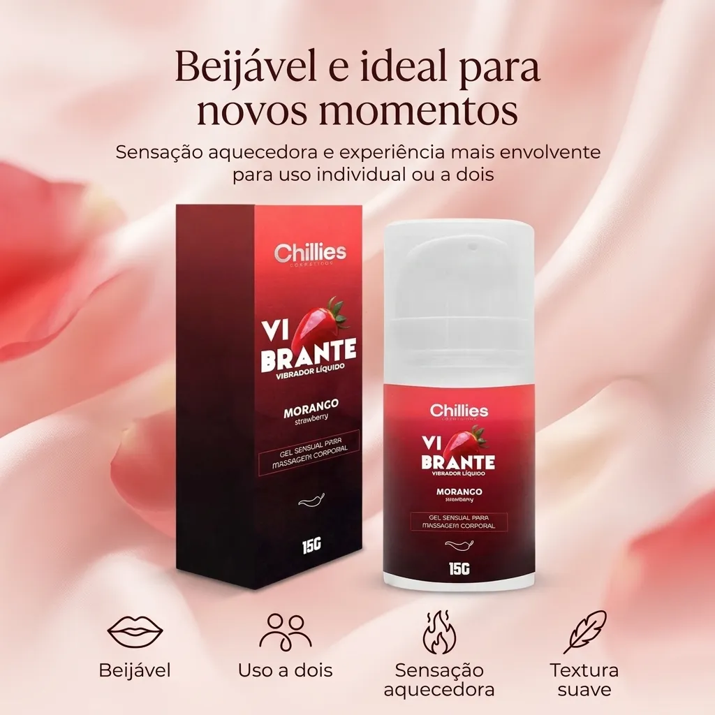 Vibrador Líquido Vibrante Chillies Gel Excitante Beijável 15g - Imagem 2
