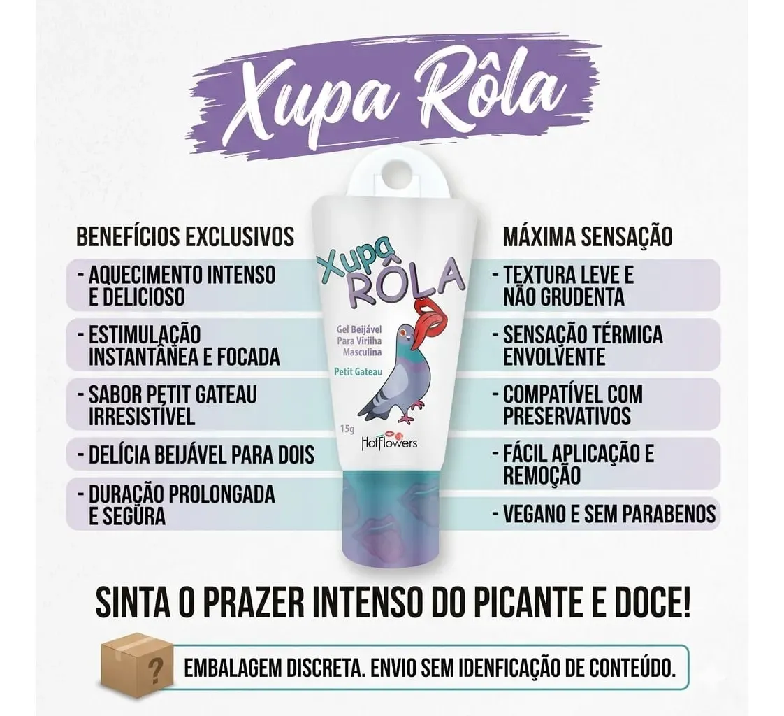Gel Beijável Xupa Rola 15g Hot Flowers - Imagem 2