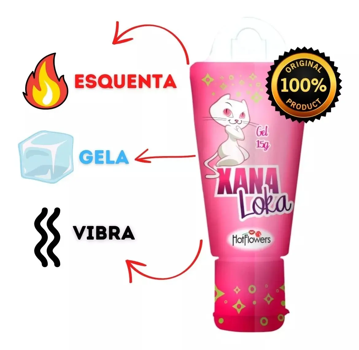 Xana Loka Gel Excitante Feminino 15g Hot Flowers - Imagem 2